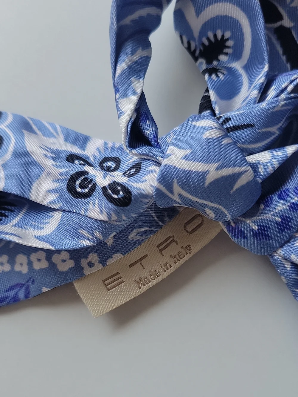 Etro Blue Floral Silk Headband